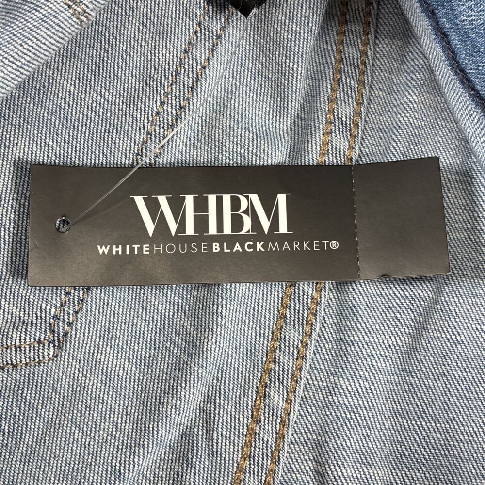 White House Black Market Extra High Rise Skinny Flare Embroidered Jean Size 8S - Picture 9 of 15